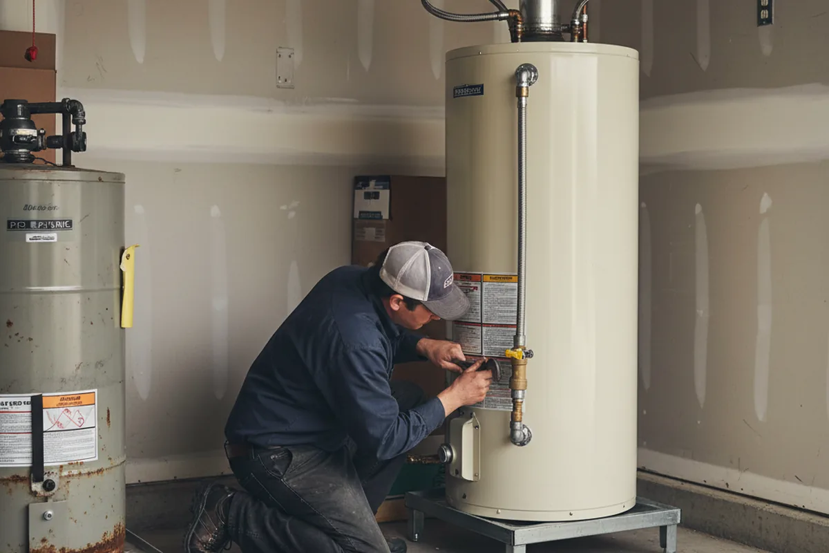 Water heater and shutoff valve replacement in Rubicon